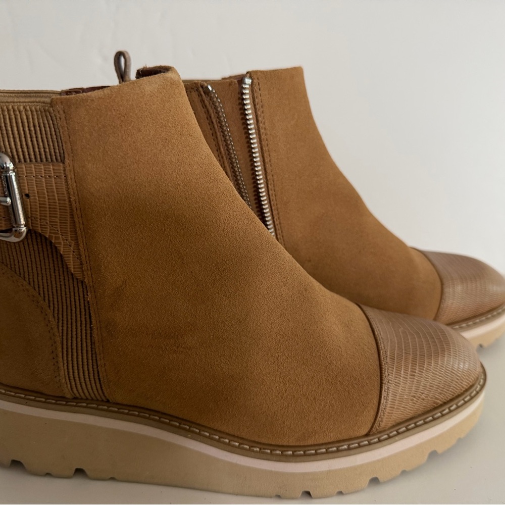 Donald Pliner Tan Ankle Booties with Side Zipper